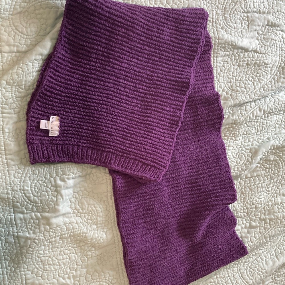 Nine West Polyester Purple Scarf